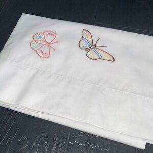 Martha Stewart Butterfly‎ Embroidered Standard Pillowcase (1)